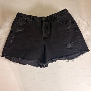 Wild Fable Super High Rise Cut Off Black Jean Shorts
